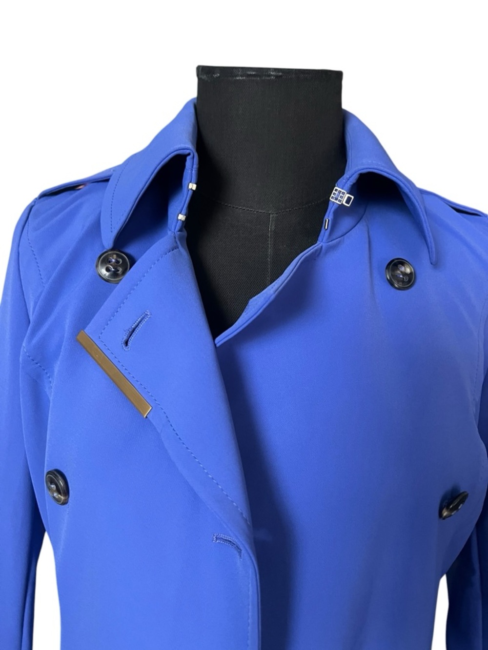 🎉𝐇𝐎𝐒𝐓 𝐏𝐈𝐂𝐊🎉𝐄𝐒𝐂𝐀𝐃𝐀 Periwinkle Belted Trench Coat Luxe Stretch - Picture 8 of 12
